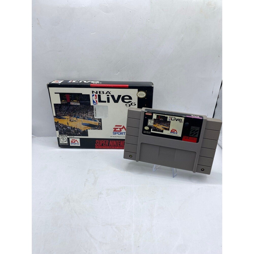 NBA Live 96 basketball SNES Super Nintendo no MANUAL-Game & Box